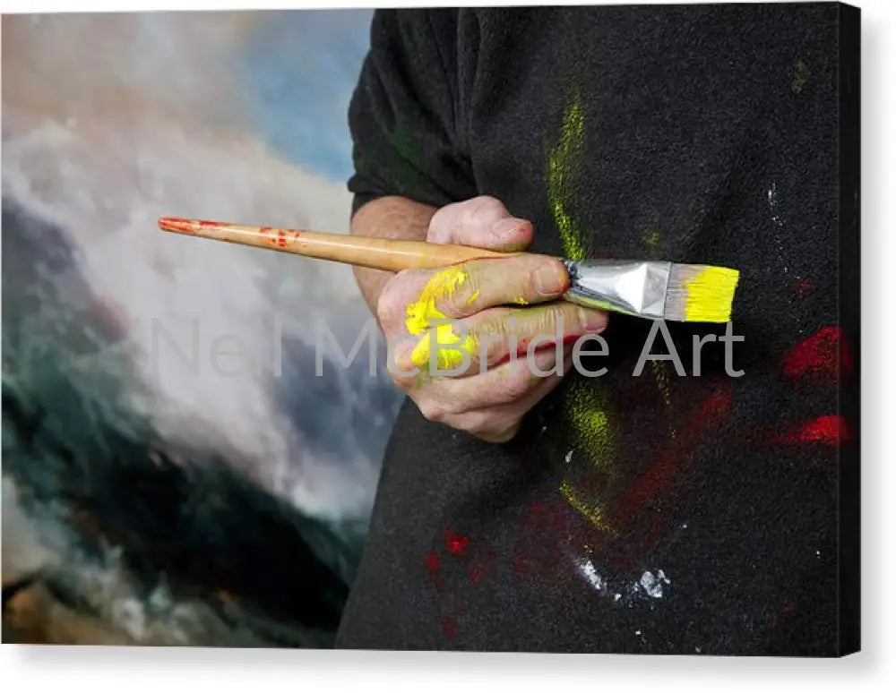 Artist’s Hand Canvas Print 10.000’’ x 6.625’’ / Mirrored / Glossy Canvas Print