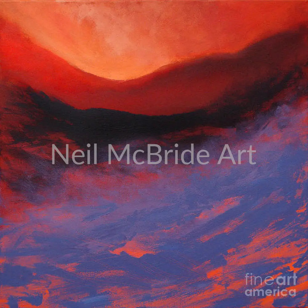 Blue Mist Rising Paper Prints 14.000’’ x 14.000’’ / Watercolor Paper Art Print