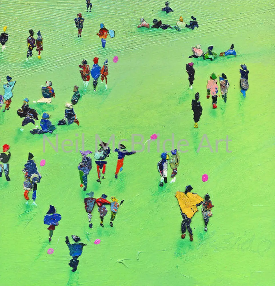 Chasing The Pink Balloon Paper Print 13.500’’ x 14.000’’ / Watercolor Paper Art Print