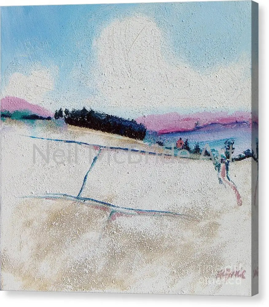 Copse In Snow Canvas Prints 14.000’’ x 14.000’’ / Mirrored / Glossy Canvas Print