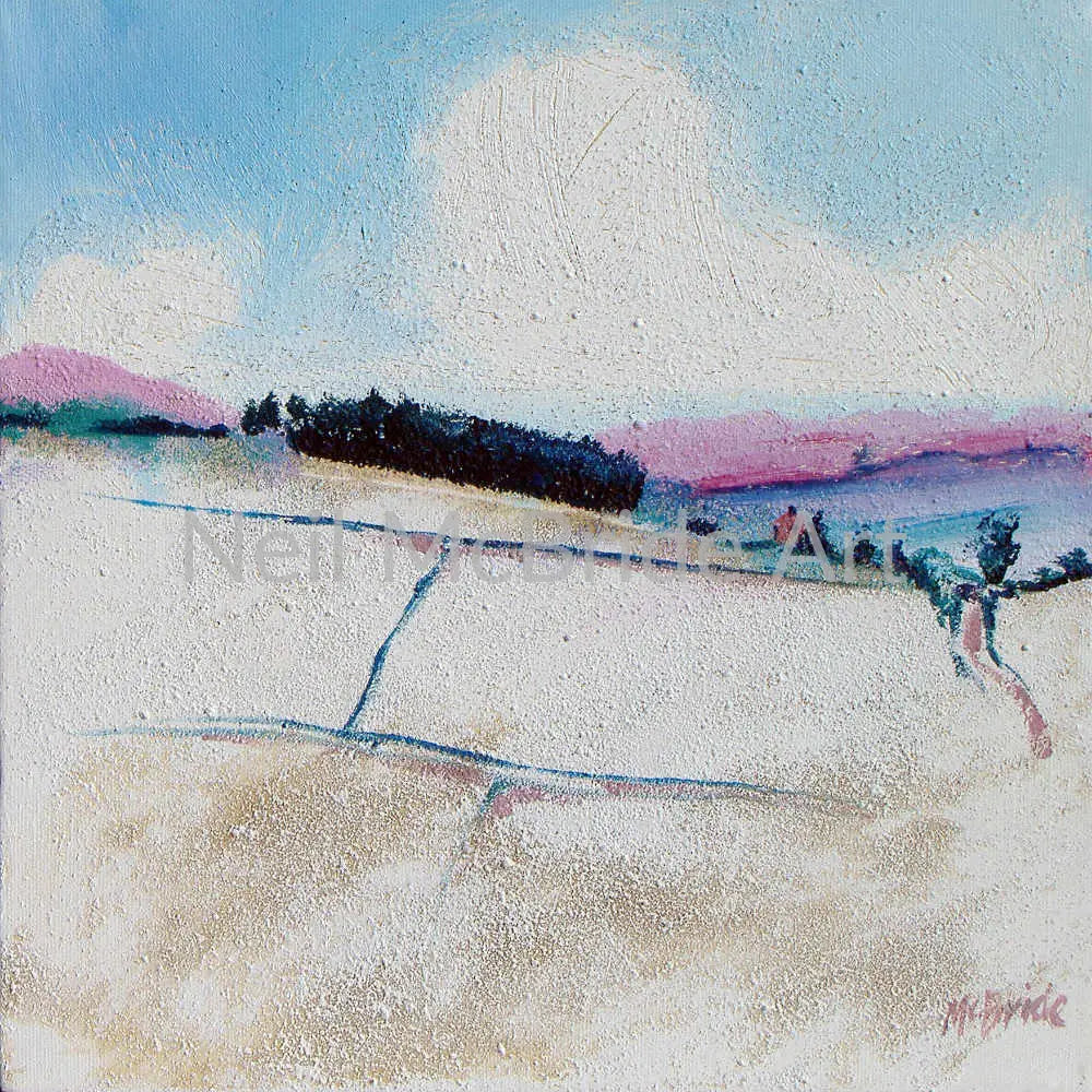 Copse in Snow original painting on canvas. Paintings