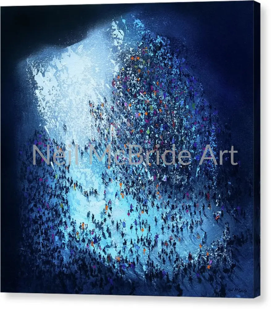 Crowd Out Of Concert Canvas Prints. 16’’ x 16’’ / Mirrored / Glossy Canvas Print