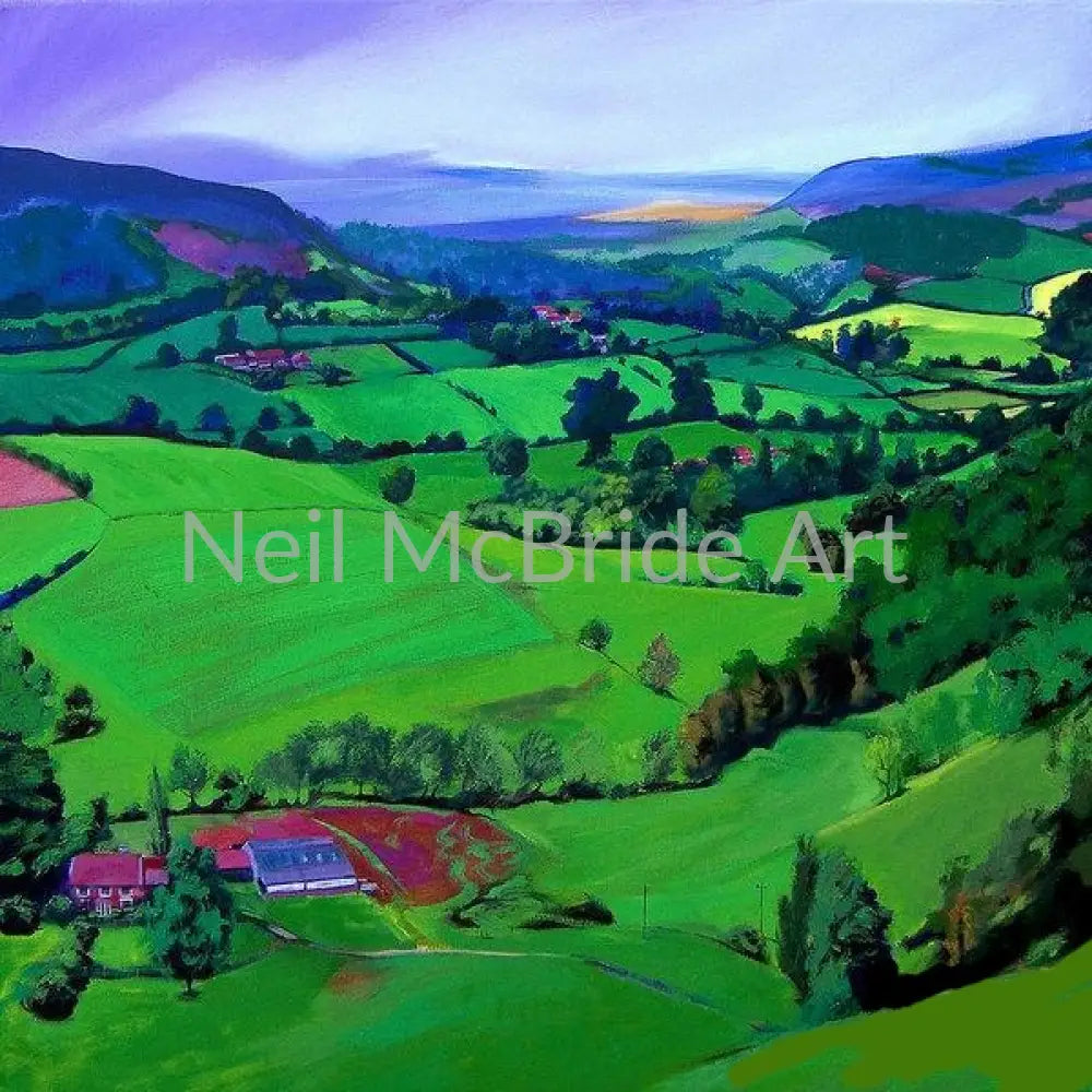 Dales of Yorkshire Patchwork Paper Prints 14.000’’ x 14.000’’ / Watercolor Paper Art Print