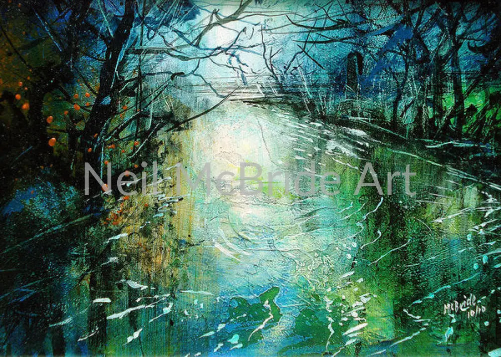 Deep River Pool Paper Prints 14.000’’ x 9.875’’ / Watercolor Paper Art Print