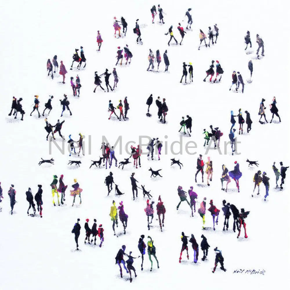 Dog Meet Art Prints on textured paper. 12’’ x 12’’ / Watercolor Paper Art Print