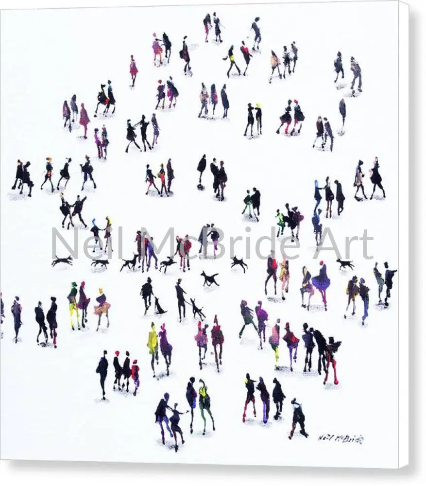 Dog Meet Canvas Print 16’’ x 16’’ / White / Glossy Canvas Print