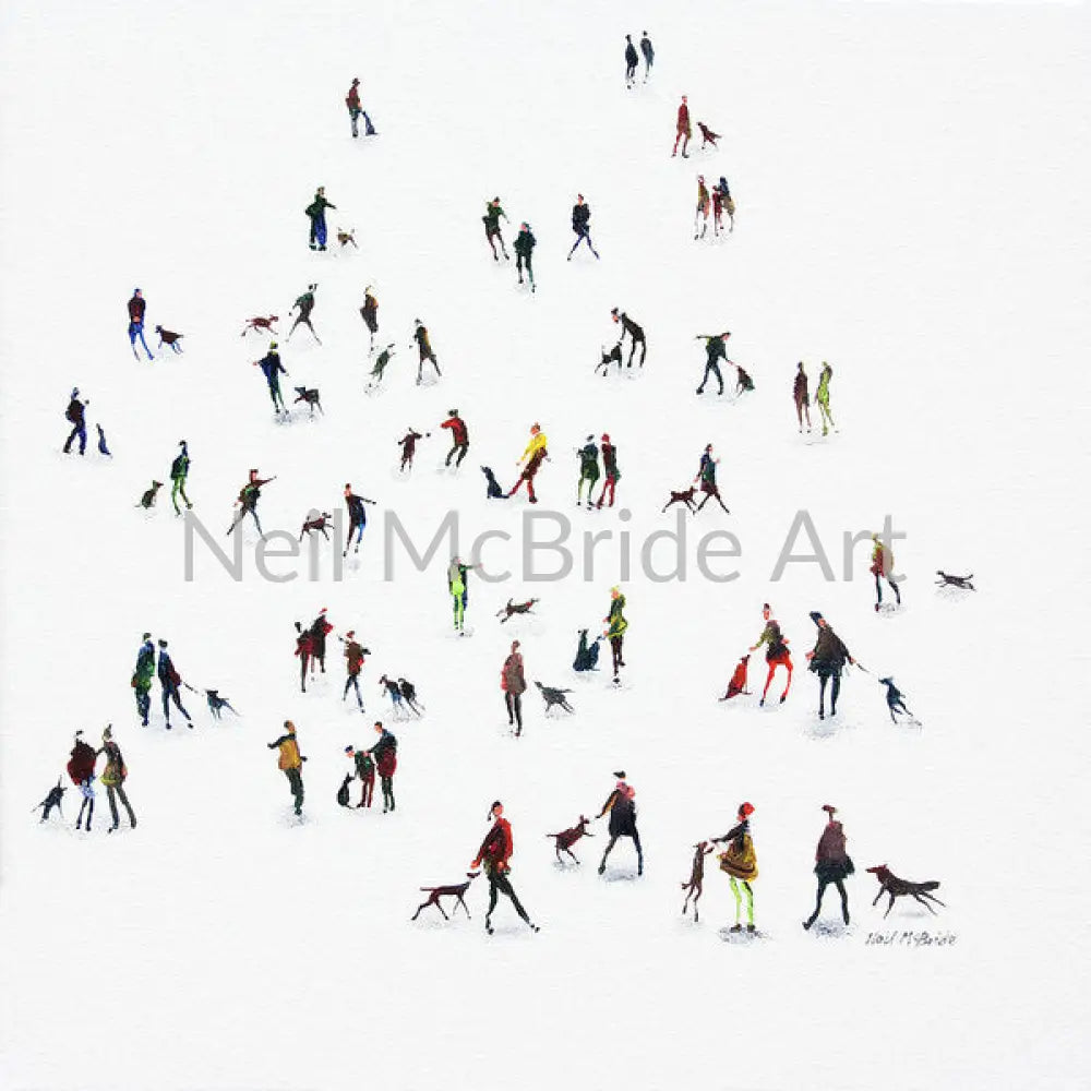 Dog Park Paper Prints 14.000’’ x 14.000’’ / Watercolor Paper Art Print