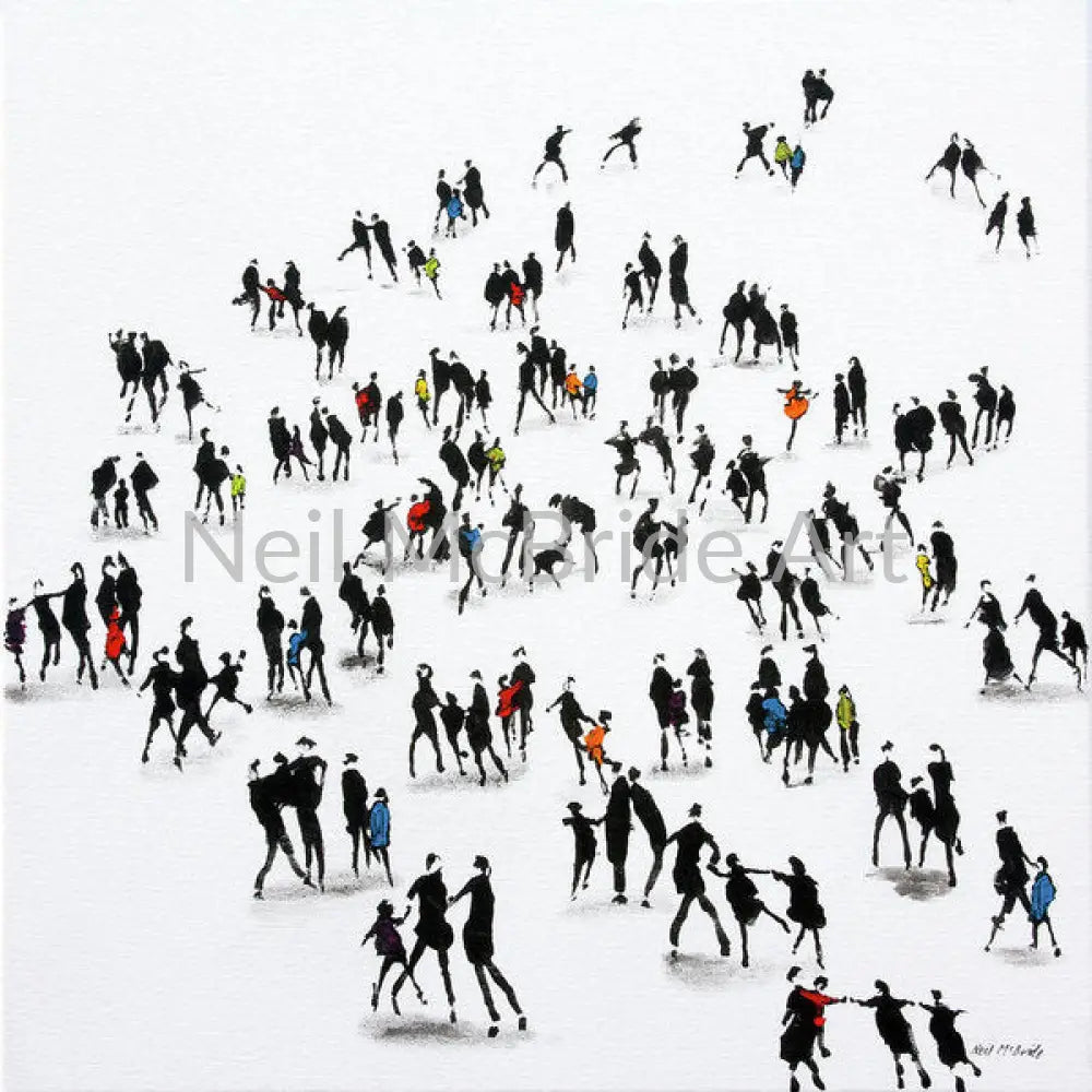 Families Outing Paper Prints 12’’ x 12’’ / Watercolor Paper Art Print