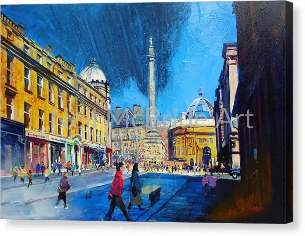 Grey Street Newcastle Canvas Print 14.000’’ x 9.375’’ / Mirrored / Glossy Canvas Print