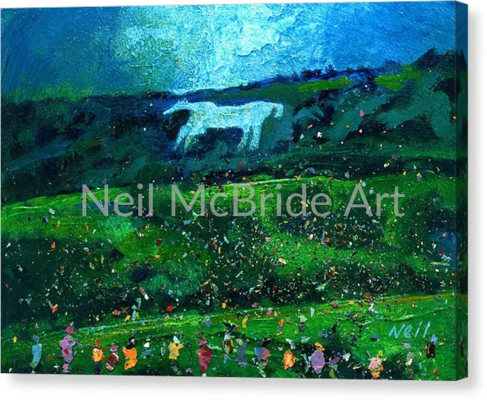 Kilburn Feast Under The White Horse Canvas Print 14.000’’ x 9.875’’ / Mirrored / Glossy Canvas Print