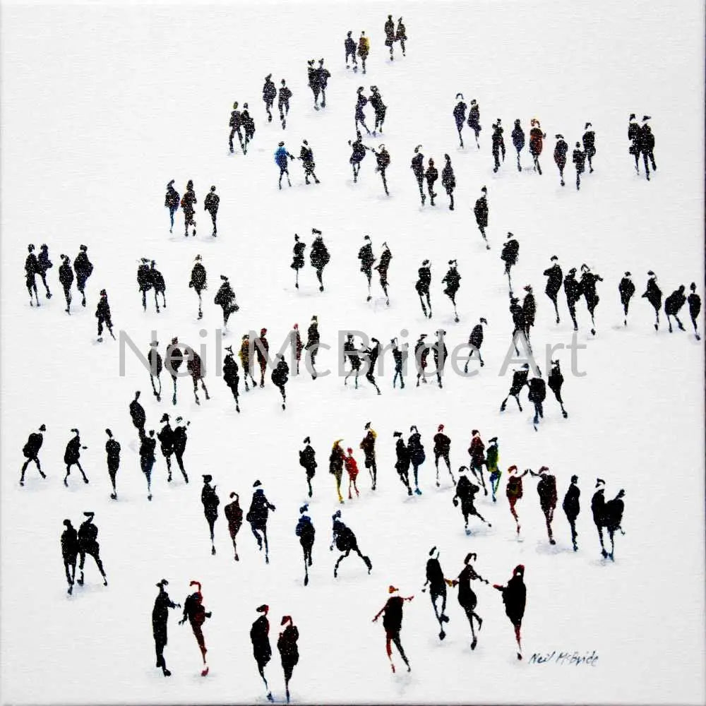 Making Friends original crowd painting on canvas Paintings