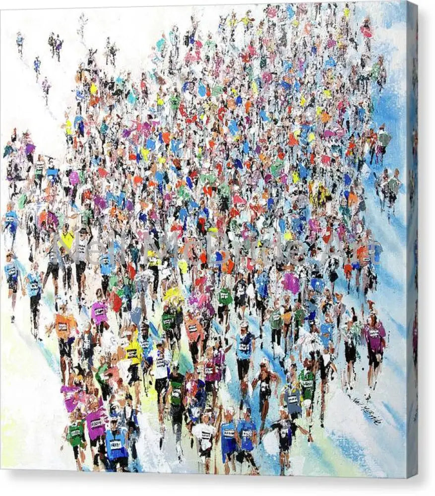 Marathon Run Canvas Prints 16’’ x 16’’ / Mirrored / Glossy Canvas Print