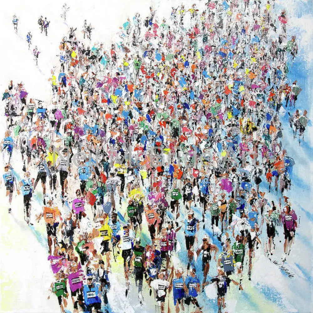 Marathon Run Paper Prints 12’’ x 12’’ / Watercolor Paper Art Print