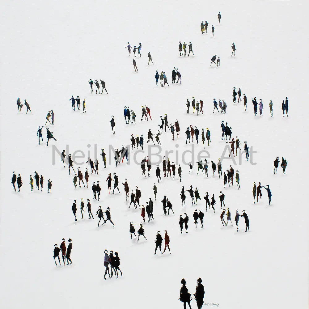 Meeting Place large crowd art on canvas Paintings