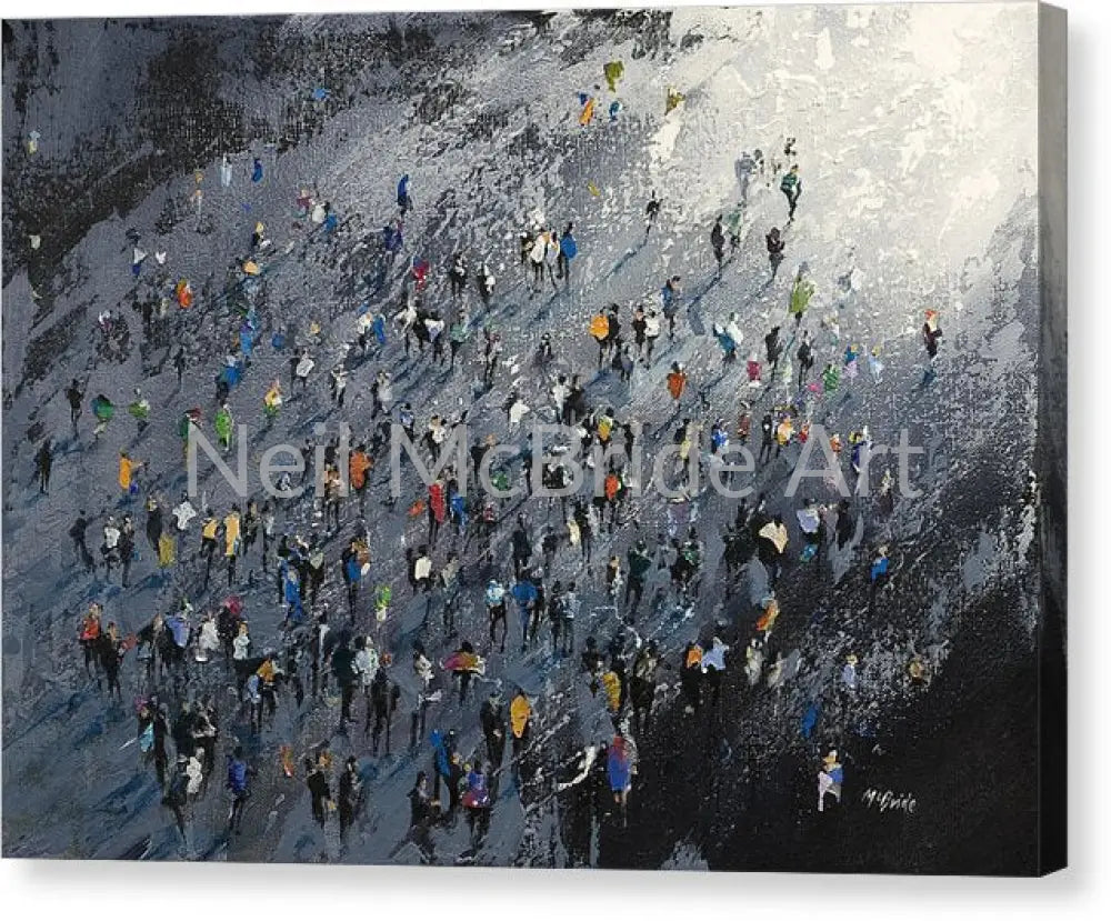 On The Way To School Canvas Print 14.000’’ x 10.000’’ / Mirrored / Glossy Canvas Print