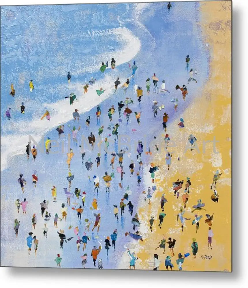 Playing On The Shoreline Metal Print 8.000’’ x 8.000’’ Metal Print