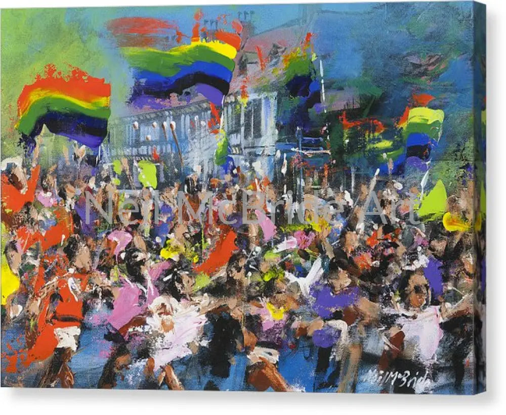 Pride And Diversity Parade Canvas Print 20.000’’ x 14.250’’ / Mirrored / Glossy Canvas Print