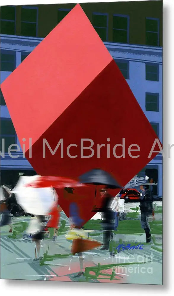 Red Cube Metal Print 9.375’’ x 14.000’’ Metal Print