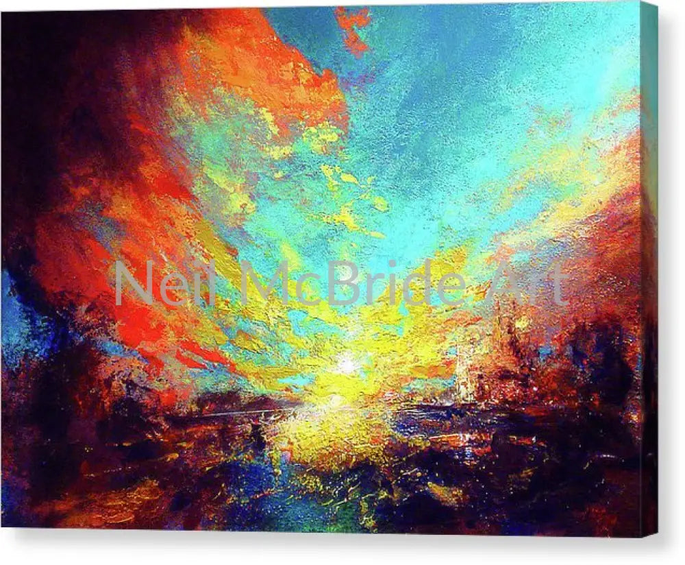 Red Rain Canvas Print 14.000’’ x 9.875’’ / Mirrored / Glossy Canvas Print