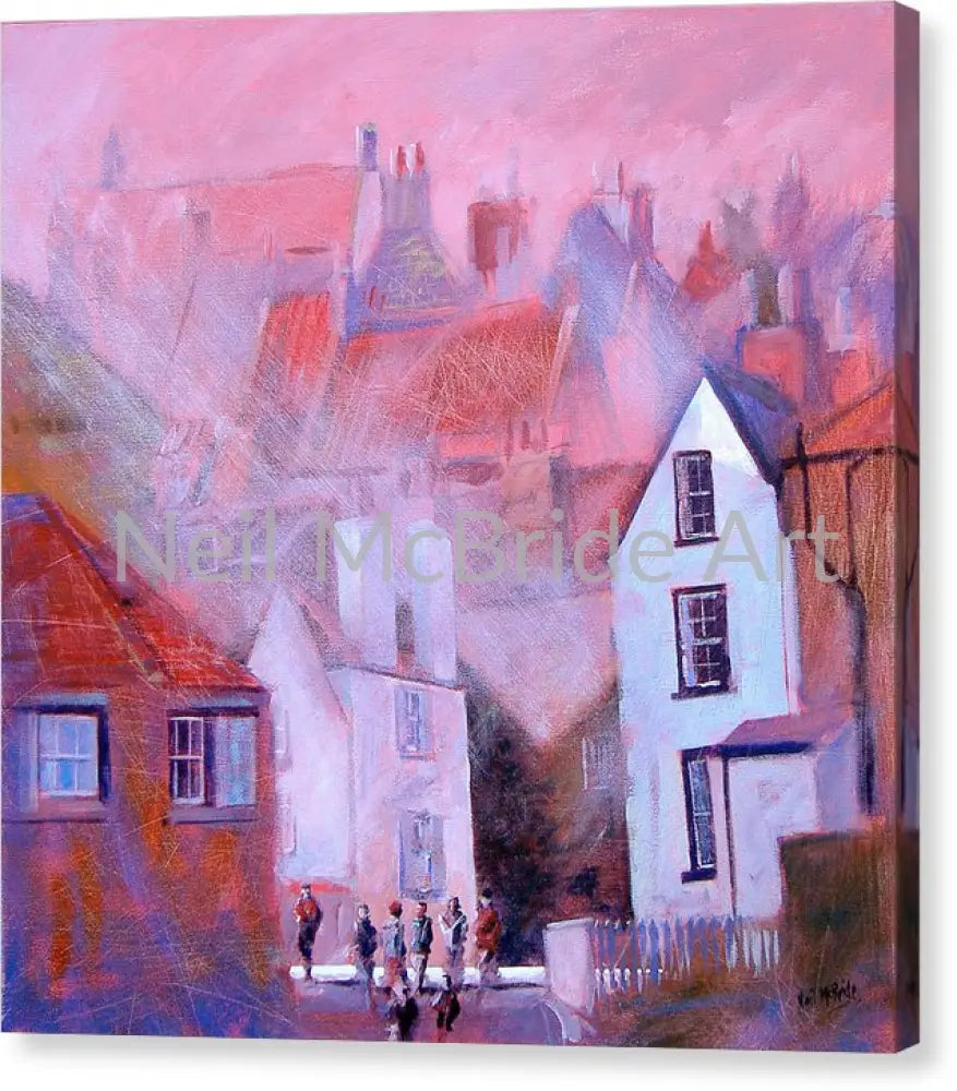 Robin Hoods Bay Dock Canvas Prints 12.000’’ x 12.000’’ / Mirrored / Glossy Canvas Print