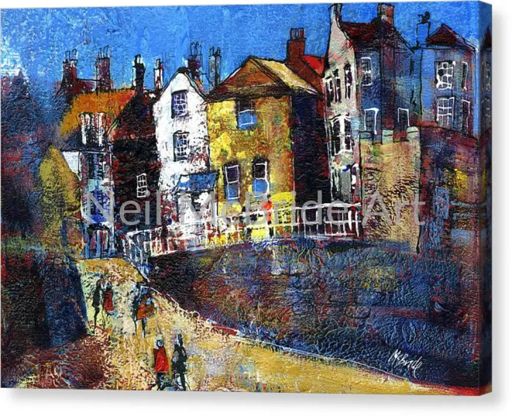 Robin Hood’s Bay Red Dock Canvas Print 16.000’’ x 11.250’’ / Mirrored / Glossy Canvas Print