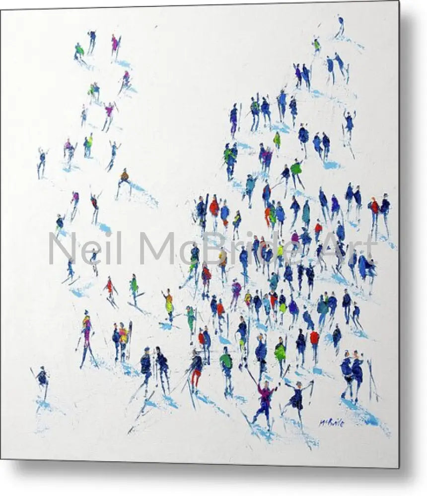 Skiing Metal Prints 12’’ x 12’’ Metal Print