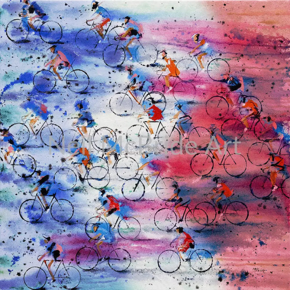 Tour De France Paper Prints 14.000’’ x 14.000’’ / Watercolor Paper Art Print