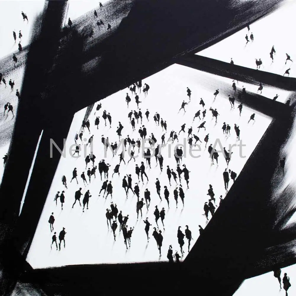 Vantage Point Original hybrid painting of figuration and abstraction. Paintings