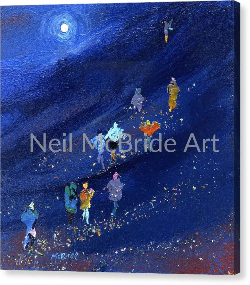 Walking The Three Peaks Canvas Prints 16.000’’ x 16.000’’ / Mirrored / Glossy Canvas Print