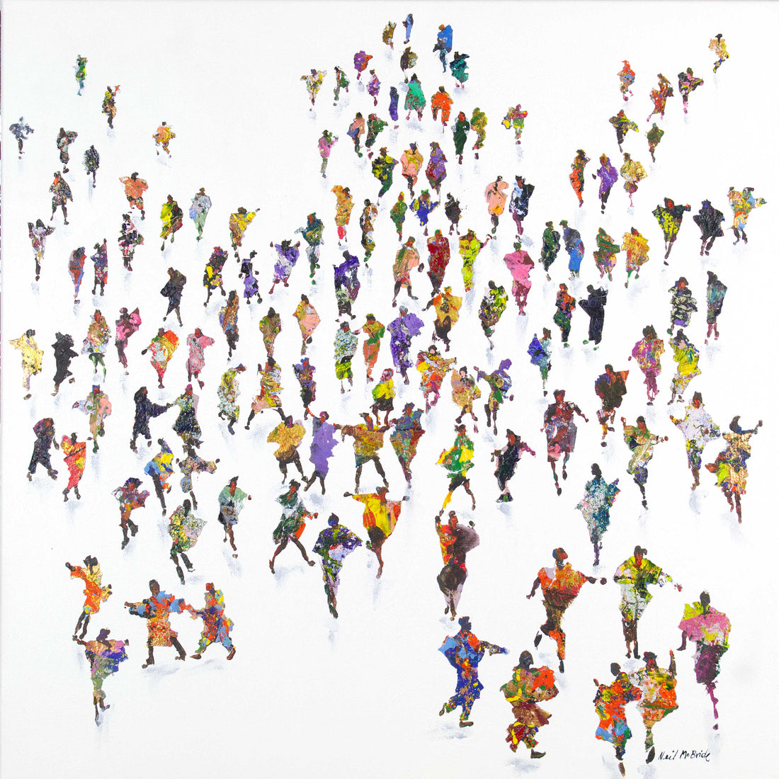 Celebrating Tradition — original crowd painting by Neil McBride