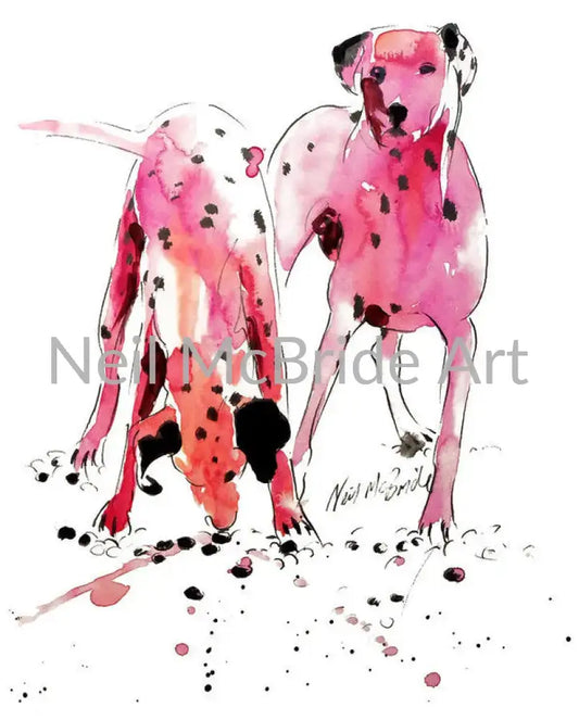 Pink Dalmations Paper Print 11.250’’ x 14.000’’ / Archival Matte Paper Art Print