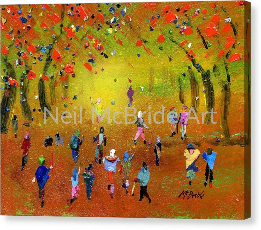Autumn Amble Canvas Print 8.000’’ x 6.125’’ / Mirrored / Glossy Canvas Print
