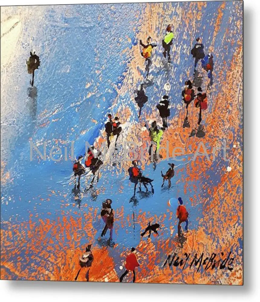 Beach Gold | Metal Prints | Colourful Coastal Art 12’’ x 12’’ Metal Print