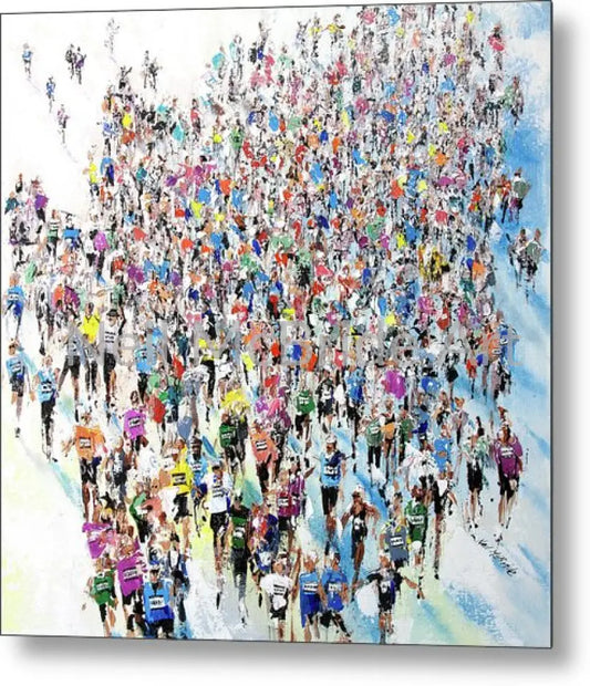 Marathon Run Metal Prints 16’’ x 16’’ Metal Print