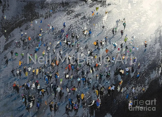 On The Way To School Paper Prints 14.000’’ x 10.000’’ / Watercolor Paper Art Print