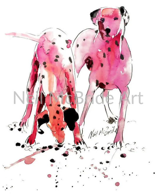 Pink Dalmations Paper Print 11.250’’ x 14.000’’ / Archival Matte Paper Art Print