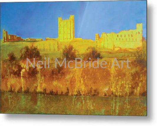 Richmond Castle In Gold Metal Print 14.000’’ x 9.375’’ Metal Print