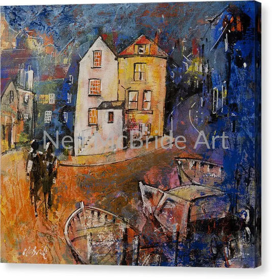 Robin Hood’s Bay Evening Canvas Prints 14.000’’ x 12.625’’ / Mirrored / Glossy Canvas Print