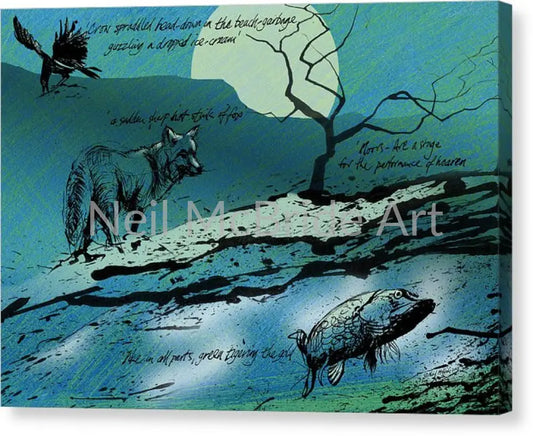 Ted Hughes Poetry Canvas Print 16.000’’ x 11.375’’ / Mirrored / Glossy Canvas Print