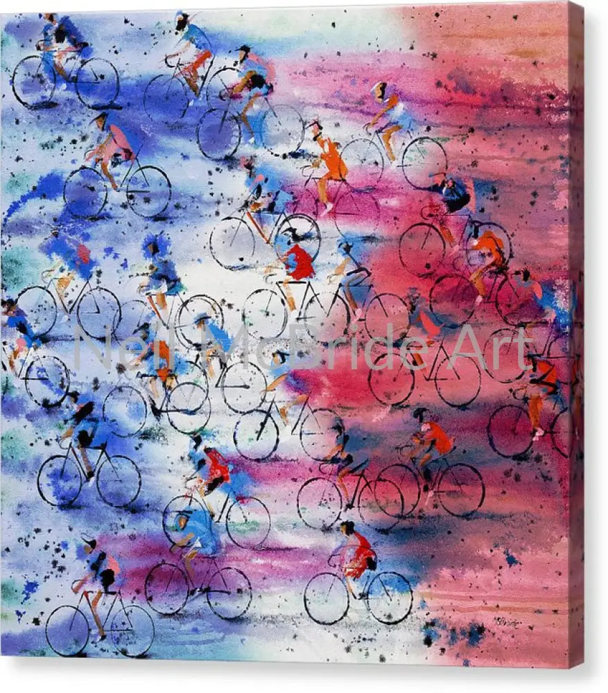 Tour De France Canvas Print 14.000’’ x 14.000’’ / Mirrored / Glossy Canvas Print