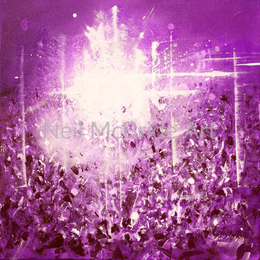 Violet Vibe original painting of crowds of fans at a music gig Paintings