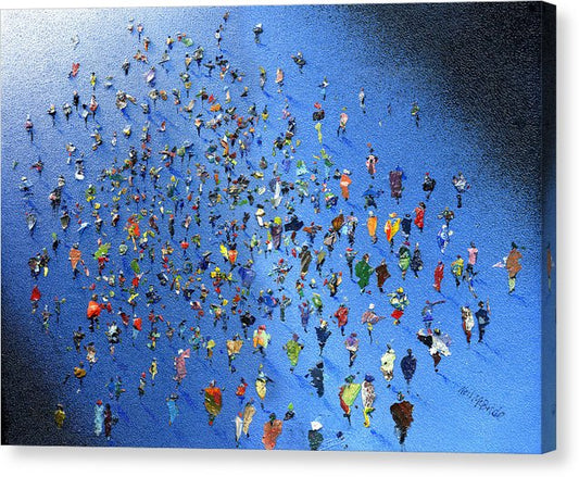 Music festival art like this crowd of music lovers on a Canvas Print - Neil McBride Art