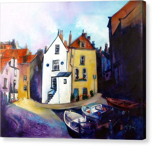Memories of happy days at Robin Hood's Bay art on canvas. © Neil McBride 2023