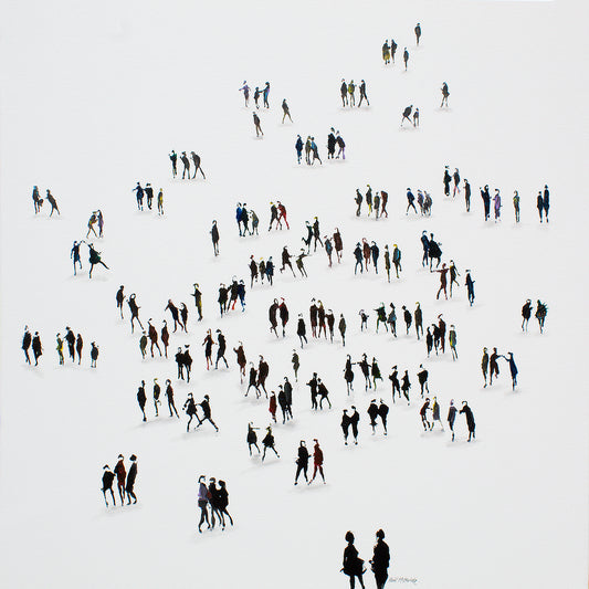 Meeting Place - large crowd art on canvas by Neil McBride