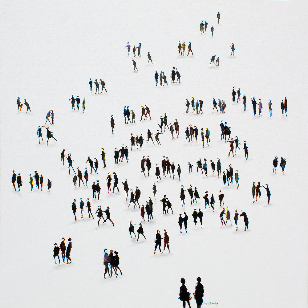 Meeting Place - large crowd art on canvas – Neil McBride Art