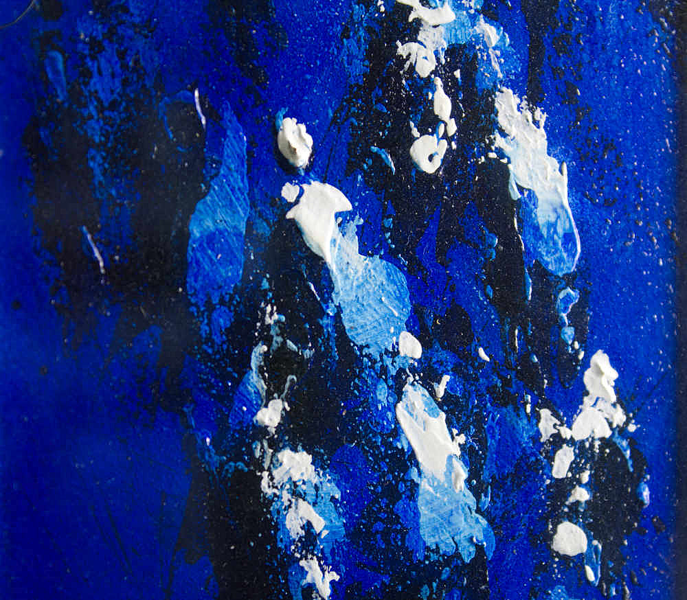 Detail of the Racing painting which shows the deep texture of the paint.