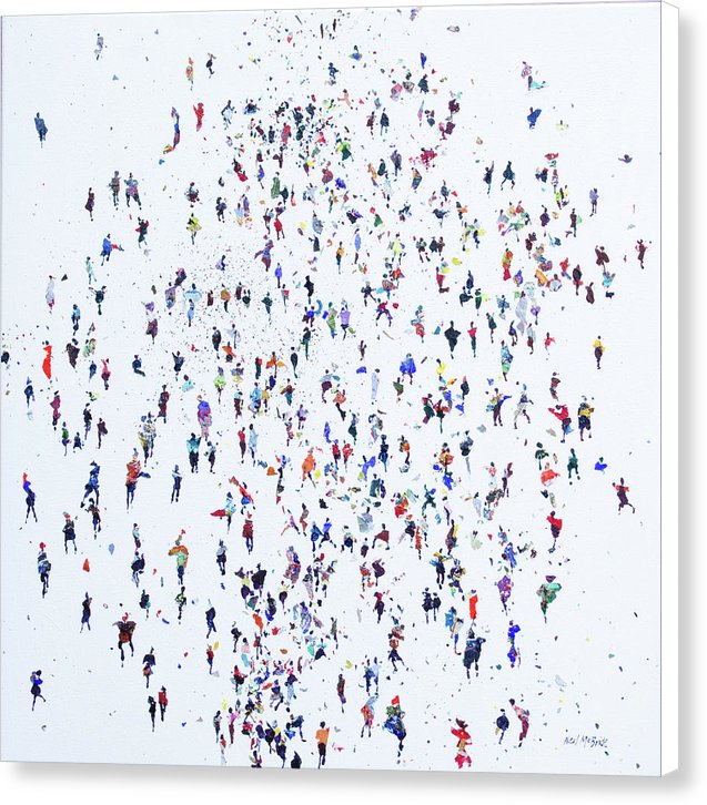 Crowds of people captured on canvas prints
