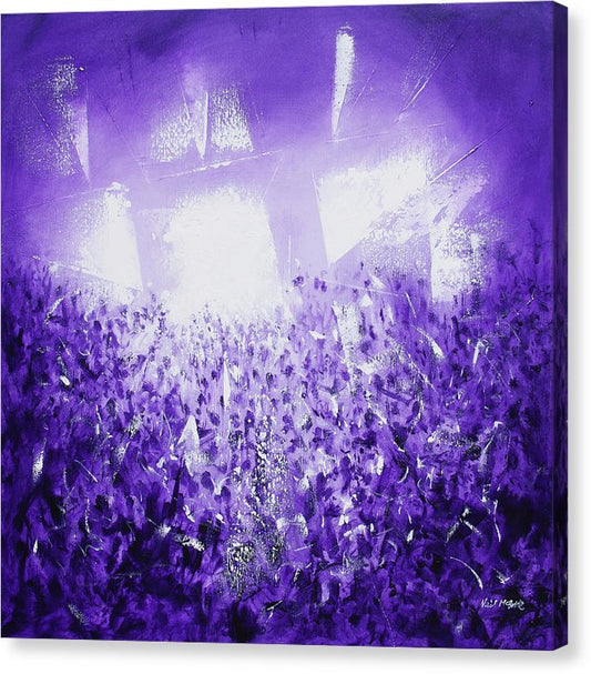 Purple Rave art crowd on canvas © Neil McBride 2019
