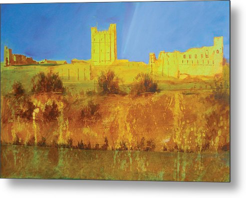 Richmond Castle In Gold - Metal Print
