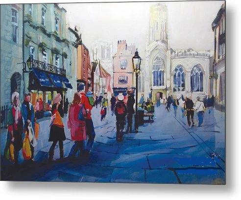 A view of St Helen's Square in York reproduced from an original artwork. Printed on aluminium metal © Neil McBride 2019